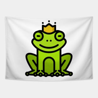 Frog Toad King Crown Lime Green Tapestry