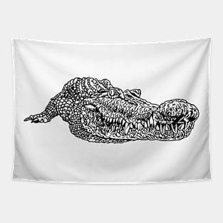 Crocodile tshirt hand drawn croc Tapestry