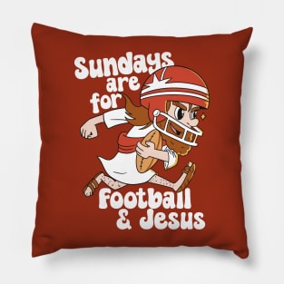 Sundays Are For Football & Jesus // Funny Church Sunday Football Jesus Pillow