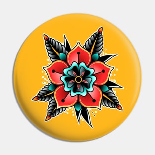 Flower Traditional Tattoo design Pin