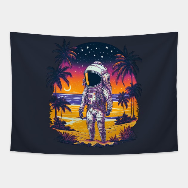 Astronaut on a Beach Tapestry by AnAzArt