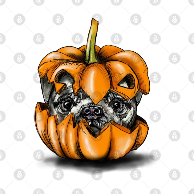 Halloween Pumpkin Pug by fakeface