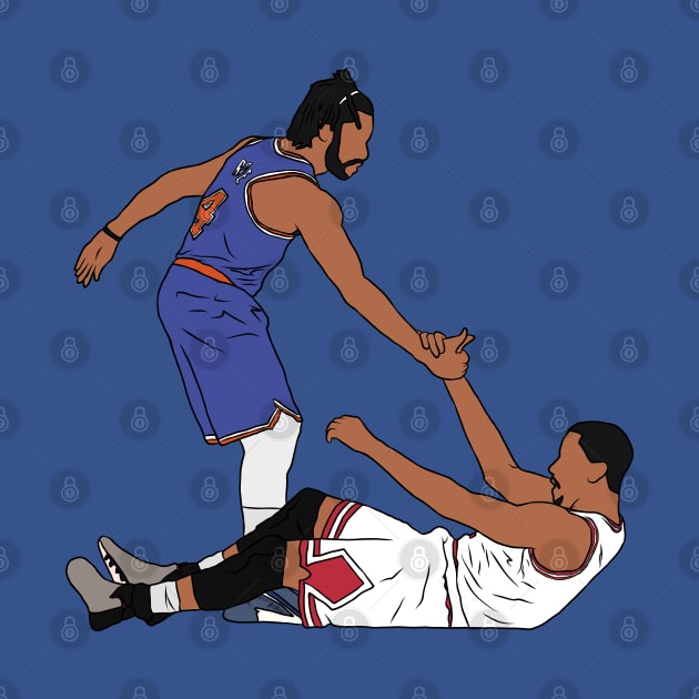 Derrick Rose Helps Himself Up (New York) by rattraptees