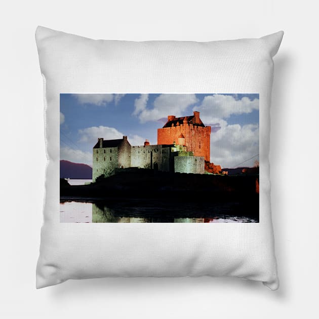 Eilean Donan Castle in the Highlands of Scotland , Eilean Donan Castle is one of the finest Scottish castles Pillow by goldyart