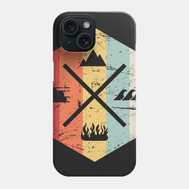 Retro Vintage Four Elements Icon Phone Case by MeatMan