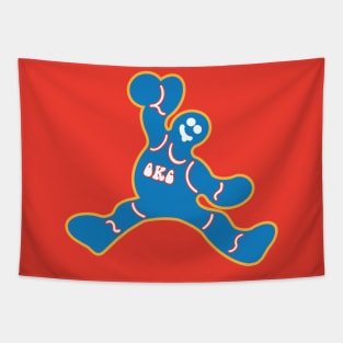 Jumping OKC Thunder Gingerbread Man Tapestry