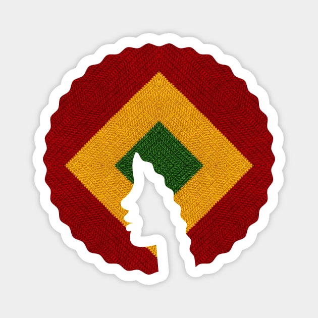 Afro Hair Woman with African Rasta Colors, Black History Magnet by logiamerch