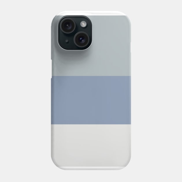 A surprising merger of Dark Grey Blue, Christmas Silver, Philippine Silver and Gray-Blue stripes. Phone Case by Sociable Stripes