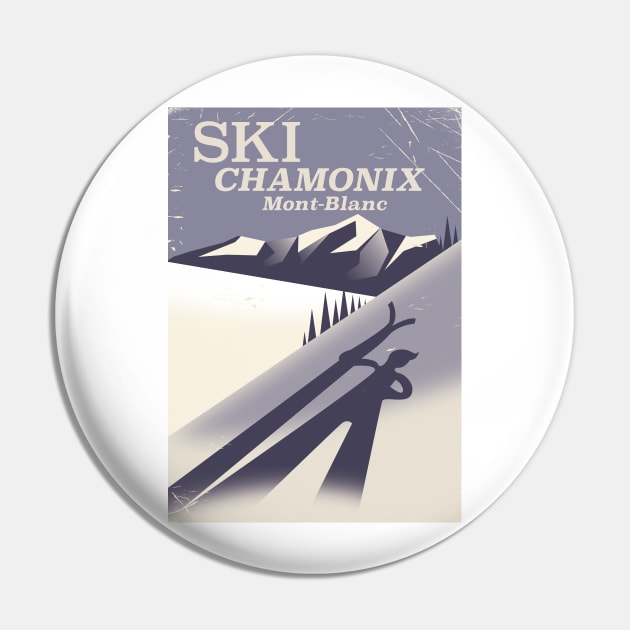 Ski Chamonix Mont Blanc Ski poster Pin by nickemporium1