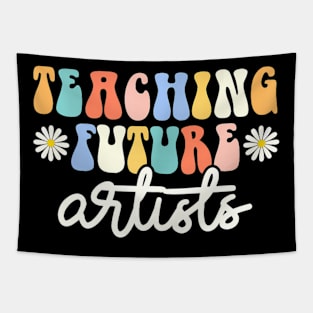 Teaching Future Artists Cute Retro Groovy Teacher Tapestry