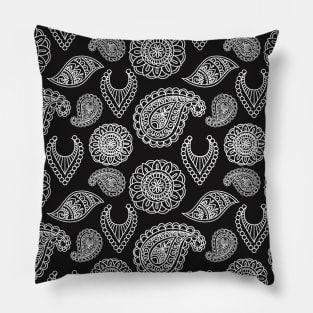 Mandala Pattern Black and White Halloween Fall Autumn Season Pillow