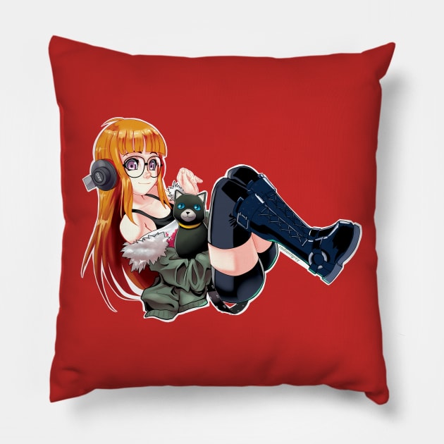 Persona 5 - Futaba and Morgana Pillow by radiantgrey