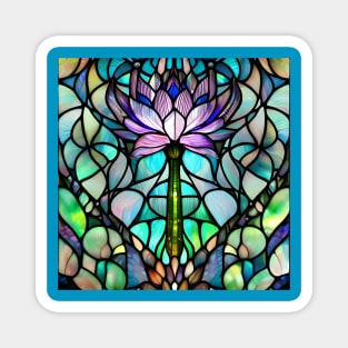 Stained Glass Lotus Flower Magnet