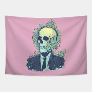 Botanical skull man Edit Tapestry