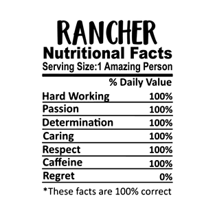 Rancher Nutrition Facts Funny T-Shirt