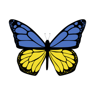 Ukraine Flag Butterfly T-Shirt