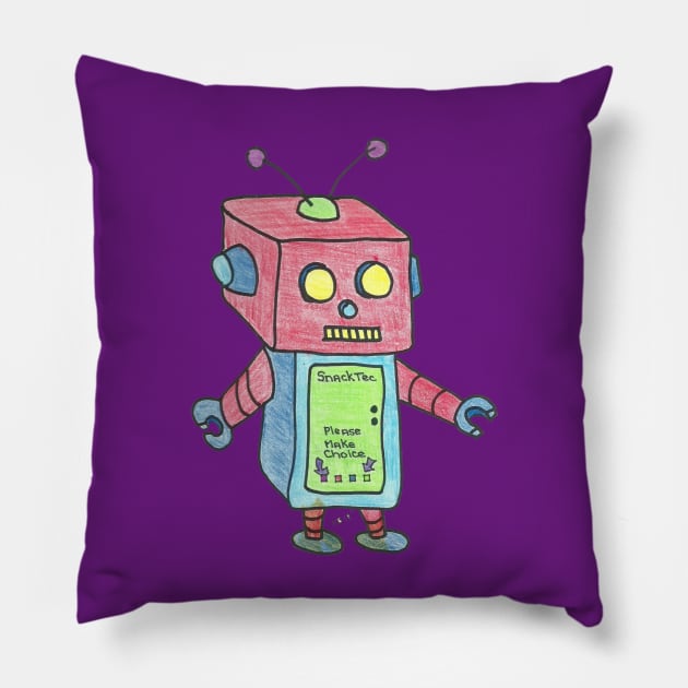 Robot Vending Machine Pillow by Loose Tangent Arts