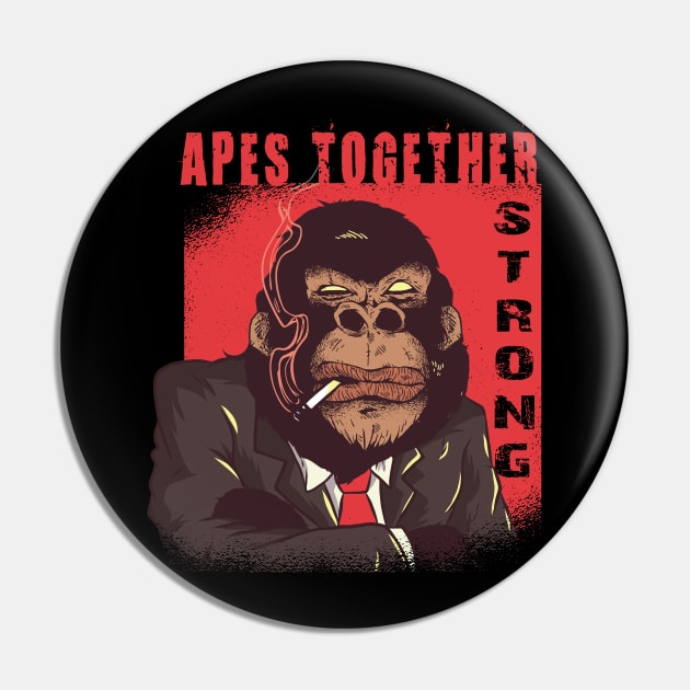 Apes Together Strong Gme Amc Ape Gorilla To the moon Pin by JayD World