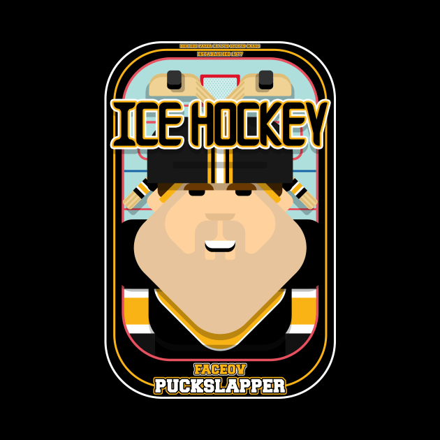 Ice Hockey Black and Yellow - Faceov Puckslapper - Bob version by Boxedspapercrafts