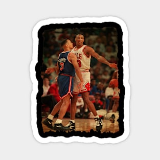 Scottie Pippen vs John Starks Vintage Magnet