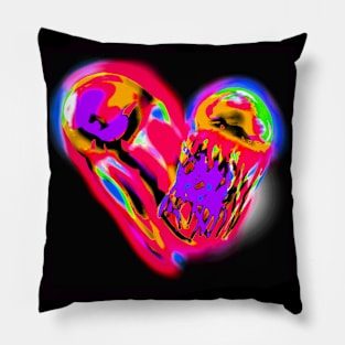 Glowing Jellyfish Red Pillow