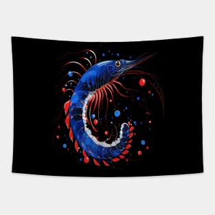 Patriotic Blue Shrimp Tapestry