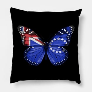 Cook Islander Flag  Butterfly - Gift for Cook Islander From Cook Islands Pillow