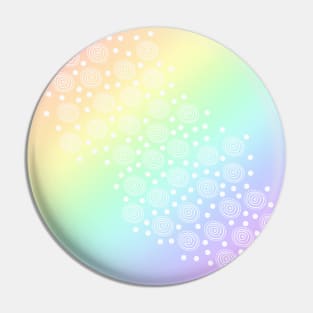 Pastel Rainbow Gradient with Circles and Dots Pin