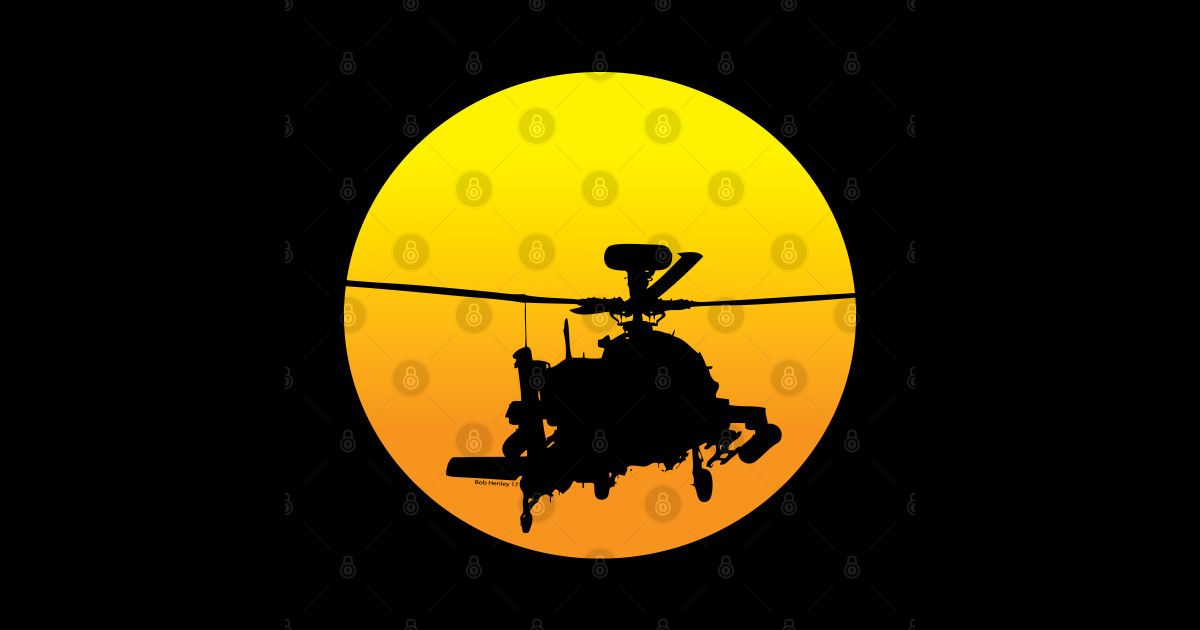 Apache Sunset - Military - Sticker | TeePublic