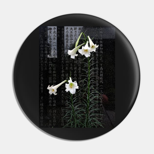 Lilies in a Japanese Temple Garden Pin by kansaikate