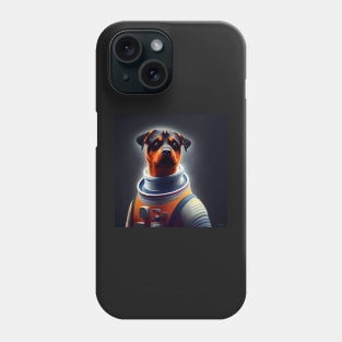 Rottweiler wearing astronaut clothing Phone Case