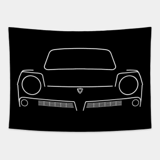 Reliant Regal 1970s classic car white outline graphic Tapestry