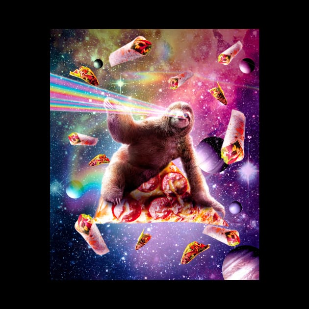 Space Pizza Sloth - Rainbow Laser by Random Galaxy