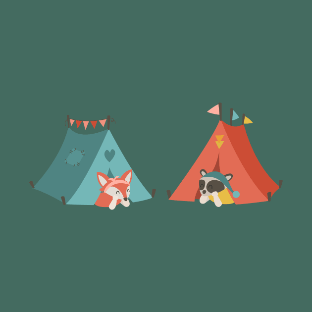 Camping animals by melomania