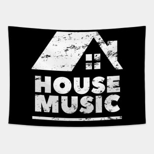 House music distressed design with house logo for DJs and house music lovers Tapestry