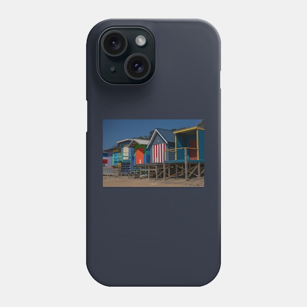 Boat sheds at Mt Martha North, Mornington Peninsula, Victoria, Australia. Phone Case by VickiWalsh