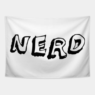 Unleash Your Inner Nerd with Flair: Introducing our Stylish Black Text Nerd Tapestry