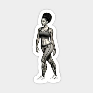 Woman in yoga and gym clothes Magnet