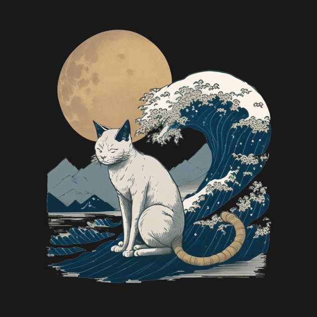 Cat with the Wave by i2studio