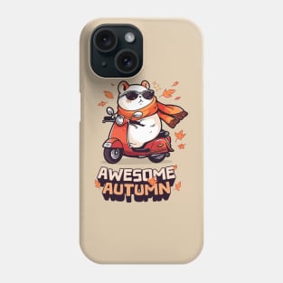 Awesome Autumn Fall Hamster on Wheels Phone Case