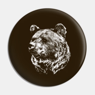 Brown bear Pin