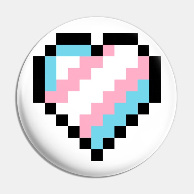 Transgender Pride Pixel Heart Pin by mockingjaeart