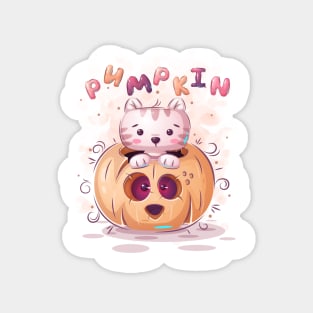 Cat in pumpkin Magnet