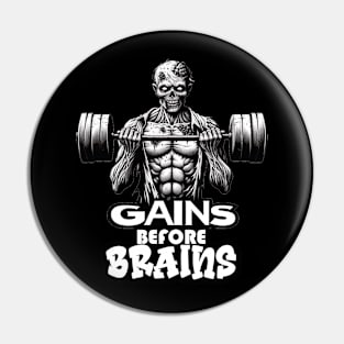 Zombie Lifter Tee - Gains Before Brains Fitness Pin