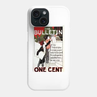 THE BULLETIN One Cent Philadelphia Evening Paper Vintage Newspaper Advertisement Phone Case