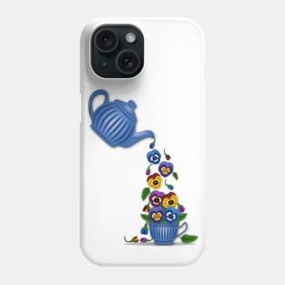 Pansies Floral Teapot Phone Case