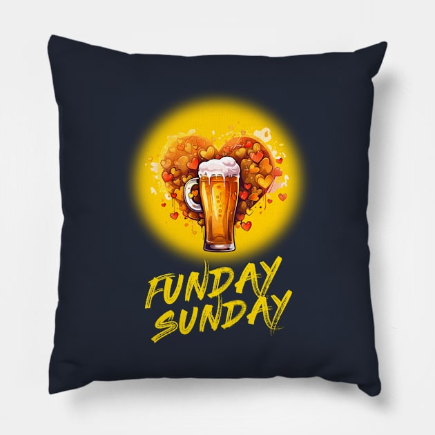 Sunday Fun day Pillow by Berthox