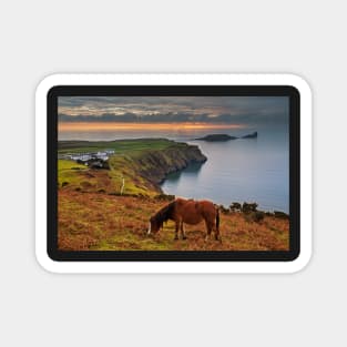 Sunset over Worms Head, Rhossili Bay Magnet