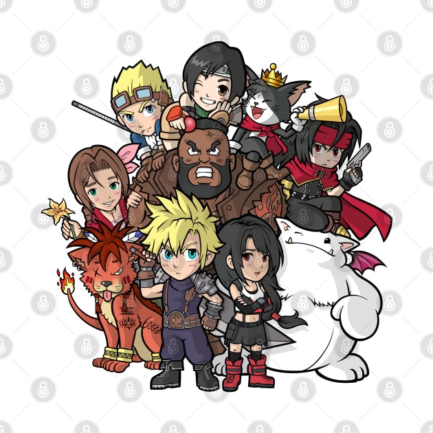 Final Fantasy 7 Chibi Team by Free2rocknroll