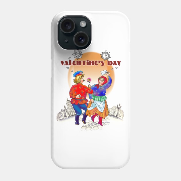 Fun Couple Dance Colorful Valentine's Day Design Phone Case by ROSHARTWORK